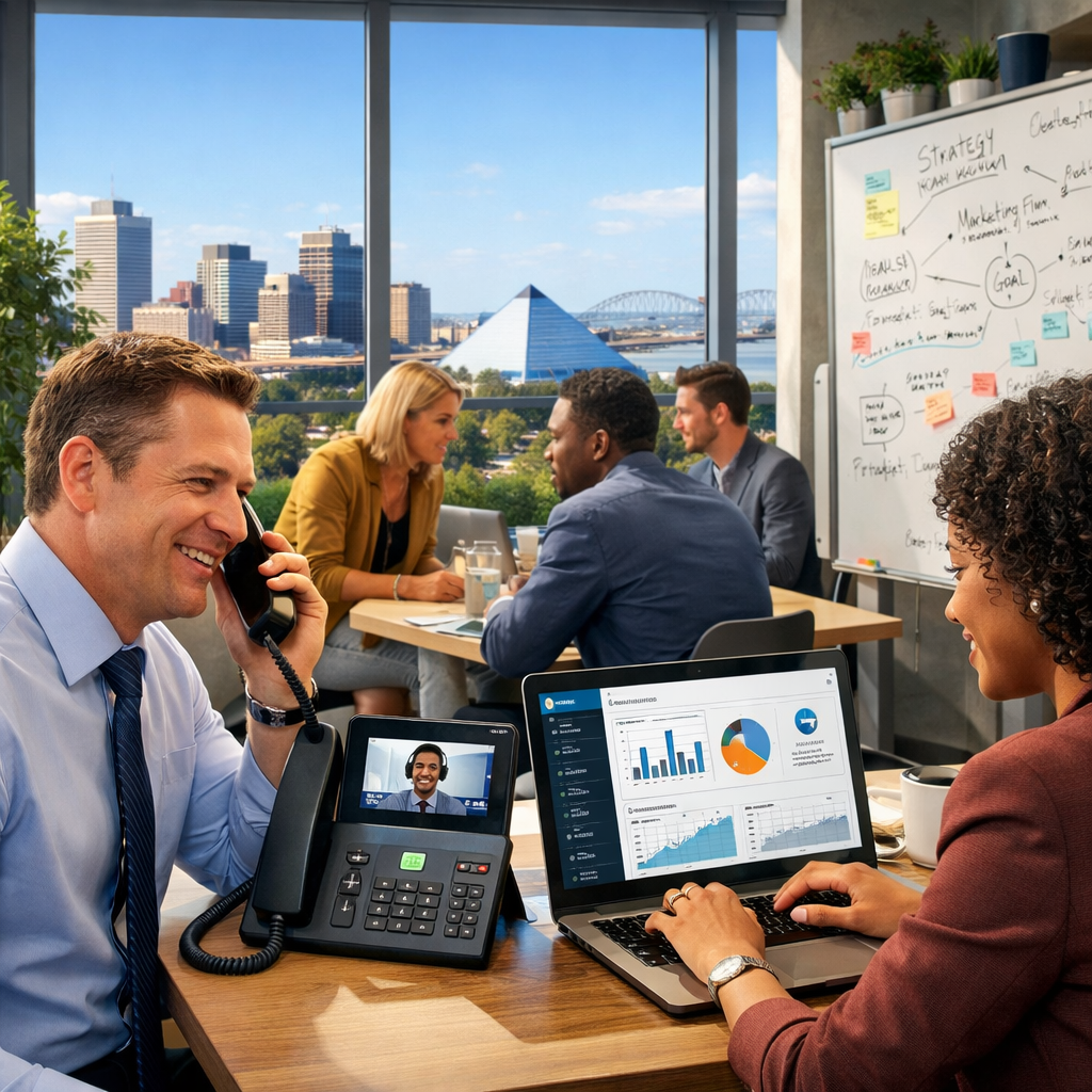 Business Leaders Showingcasing VoIP Phone System